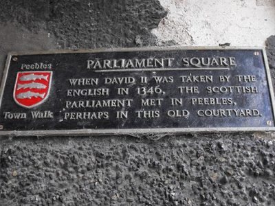 Plaque at Peebles