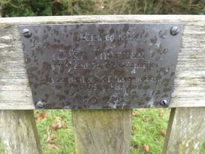Plaque on seat at Bedfield and Monk Soham sports field