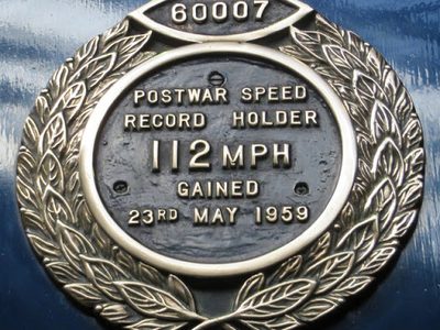 Plaque on Sir Nigel Gresley