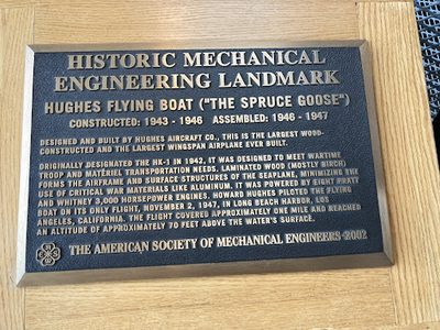 HOWARD HUGHES FLYING BOAT "THE SPRUCE GOOSE"