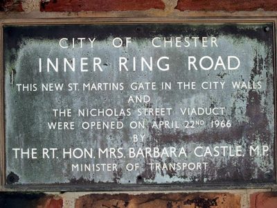 Plaque on St Martin's Gate, Chester