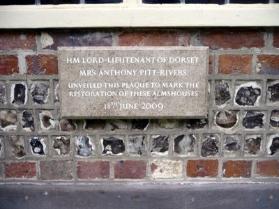 Plaque to Mark the Restoration of the Almshouses, Milton Abbas, Dorset