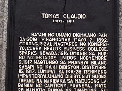 Tomas Claudio historical marker