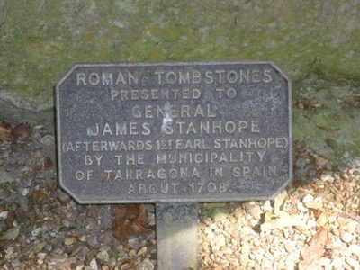 Plaque for the Roman tombstones in Chevening Park