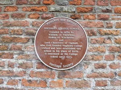 Plaque at Magdalen College School