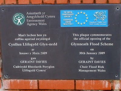 Glynneath Flood Prevention plaque