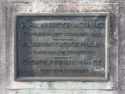 Plaque on Burton Bridge