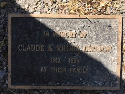 In Memory of Claude & Rhoda Diridon 1913 - 1994 By Their Family
