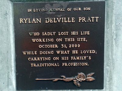 Rylan Delville Pratt plaque