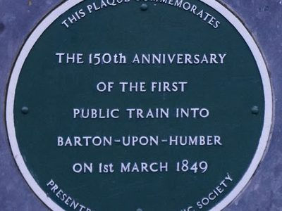 Plaque at Barton upon Humber Train Station