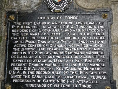 Church of Tondo historical marker