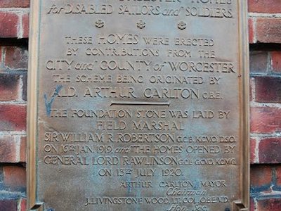 Gheluvelt Park - plaque on main gate, Barbourne Road, Worcester