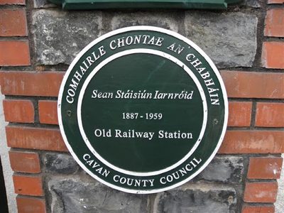 Plaque at Belturbet old railway station