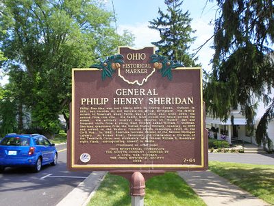 General Philip Henry Sheridan Historical Marker - side 1