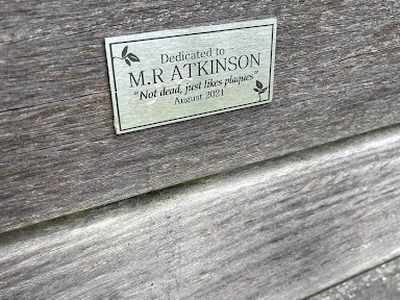 Dedicated to M. R Atkinson Not Dead, Just Likes Plaques