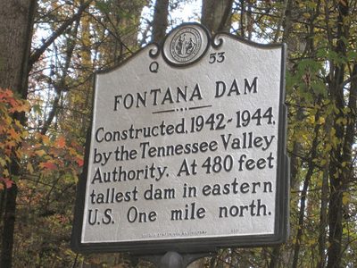 Fontana Dam Historical Marker