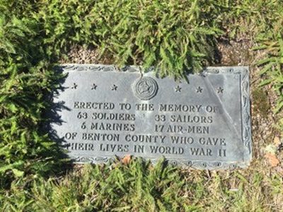 Marys Peak War Memorial Plaque