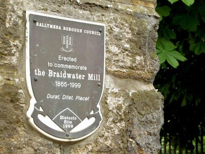 Braidwater Mill plaque, Ballymena