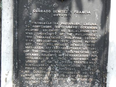 Conrado Benitez y Francia historical marker