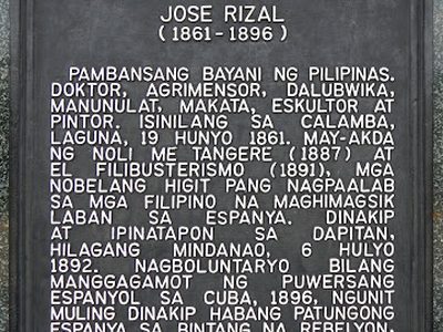 Jose Rizal historical marker