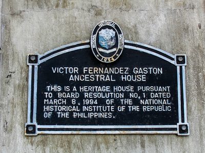 Victor Fernandez Gaston Ancestral House historical marker