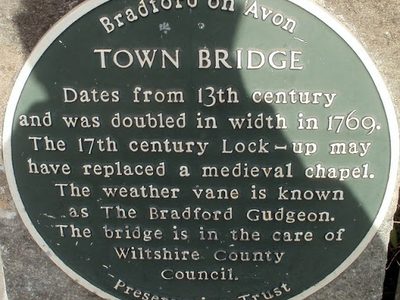 Town Bridge plaque, Bradford-on-Avon