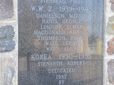 Stockholm, Saskatchewan Cenotaph War Memorial