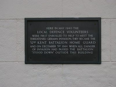 Plaque commemorating the Home Guard on the former Farnborough Police Station, Farnborough Common
