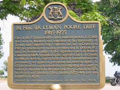 Right Honourable Sir Lyman Poore Duff 1865-1955