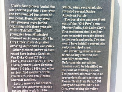 Utah's First Pioneer Burial Site