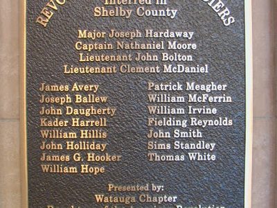Revolutionary War Soldiers Interred In Shelby County