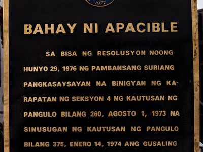 House of Apacible historical marker