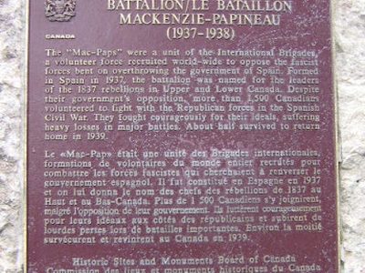 The Mackenzie-Papineau Battalion (1937-1938)