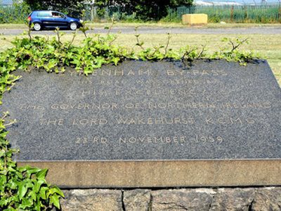 Opening plaque, the Sydenham bypass, Belfast