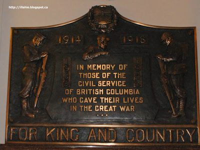 BC government workers killed in World War One