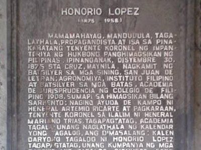 Honorio Lopez historical marker