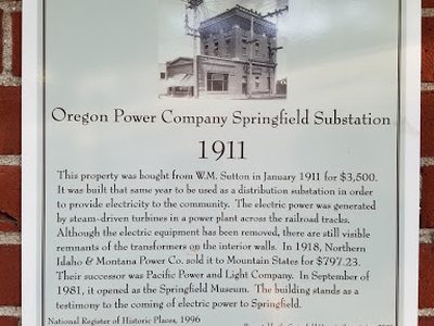 Oregon Power Company Springfield Substation