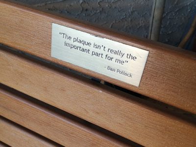 "The plaque isn't really the important part for me" - Dan Pollock