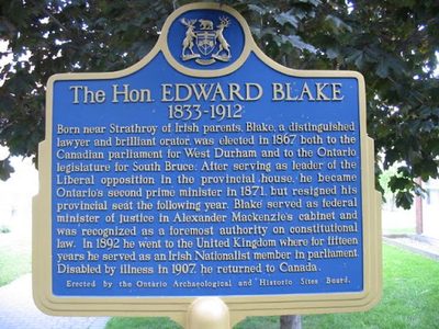 The Honourable Edward Blake 1833-1912