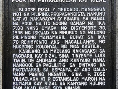 Rizal’s Execution Site historical marker