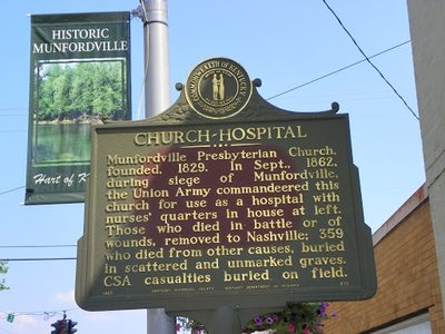 Munfordville Presbyterian Church - Hospital Historical Marker