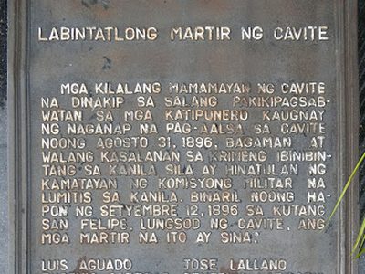 Thirteen Martyrs of Cavite historical marker