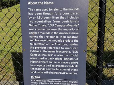 LSU Campus Mounds (16EBR6) - About The Name