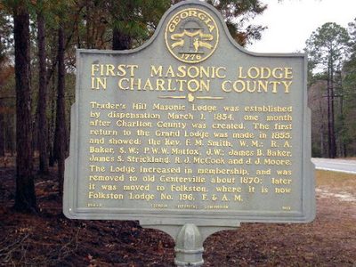 First Masonic Lodge In Charlton County