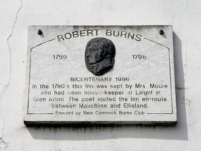 A Robert Burns plaque in New Cumnock