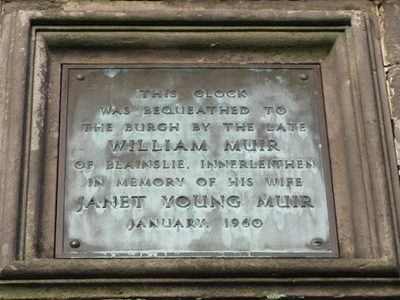 Memorial plaque at Innerleithen