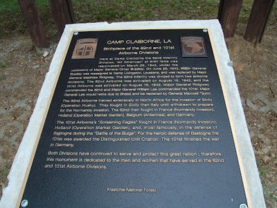 Camp Claiborne, LA  Birthplace of the 82nd and 101st Airborne Divisions