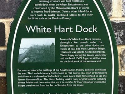 White Hart Dock: plaque