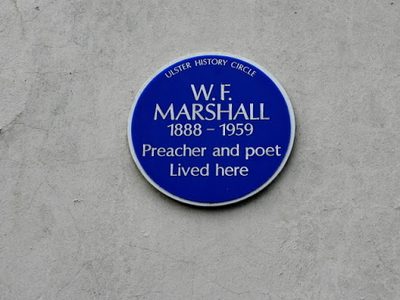 Marshall Trail (19.12) Plaque, Sixmilecross Manse