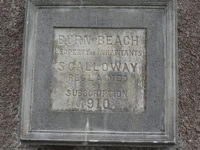 Plaque at Burn Beach